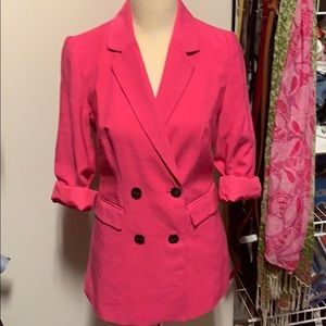 Hot Pink Long Blazer